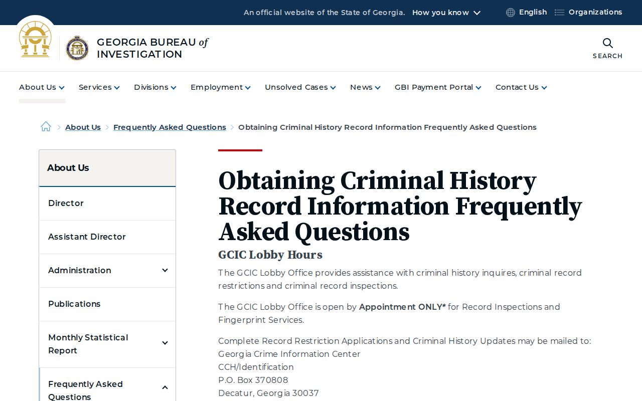 Greene County arrest history Georgia criminal history guidance
