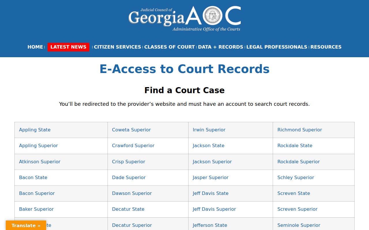 Greene County criminal court cases Georgia E-Access directory