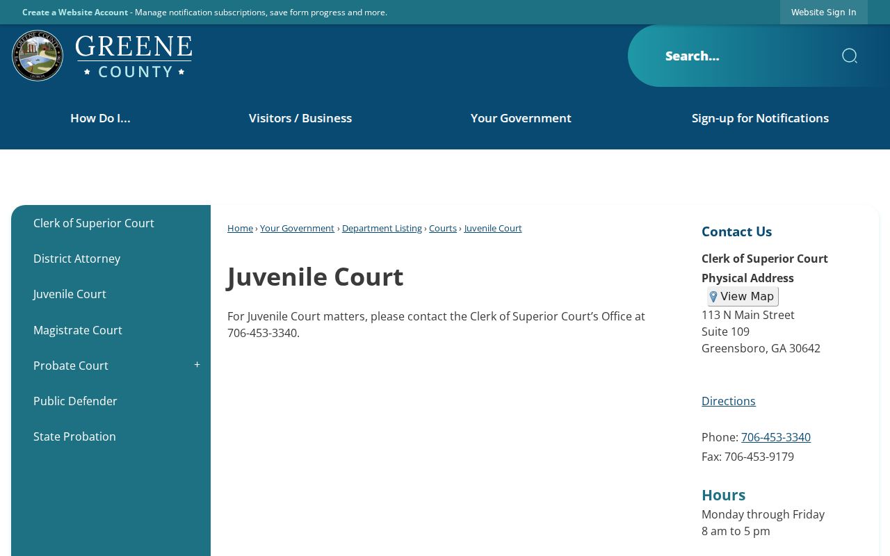Greene County criminal court cases Superior Court Clerk contact